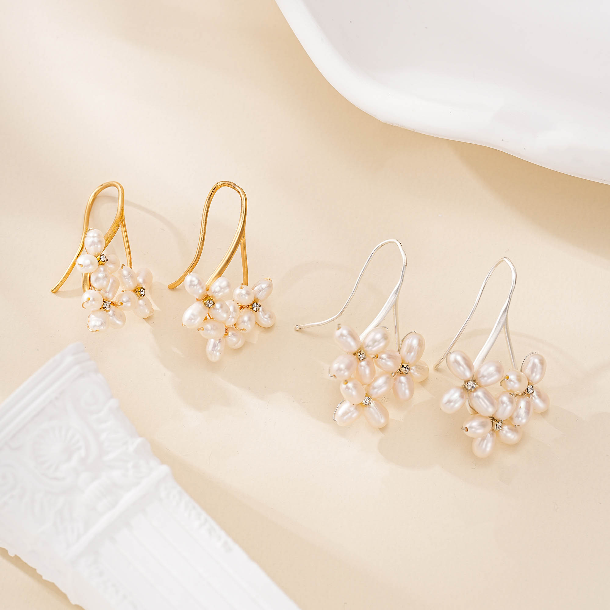 Freshwater Pearl Branch Cluster Drop Earrings