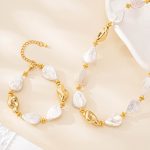 Teardrop Baroque Pearl Necklace Bracelet Set