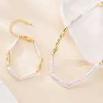 Baroque Stick Pearl and Gold Link Jewelry Set