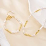 Baroque Stick Pearl and Sculpted Link Jewelry Set