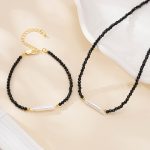 Black Spinel and Baroque Stick Pearl Jewelry Set