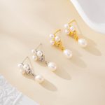 Pearl Cluster and Teardrop Pendant Earrings
