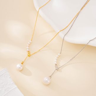 Adjustable Y-Drop Freshwater Pearl Necklace