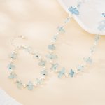 Aquamarine and Baroque Pearl Necklace Bracelet Set