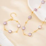 Lavender Baroque Pearl Necklace Bracelet Set