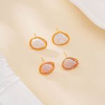 Wire-Wrapped Coin Baroque Pearl Stud Earrings