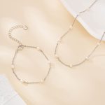 Spaced Pearl Necklace and Bracelet Set
