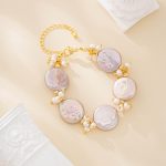 Lilac Baroque Pearl and Petite Pearl Bracelet