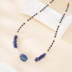 Lapis Lazuli and Freshwater Pearl Beaded Necklace
