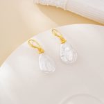 Baroque teardrop pearl leverback earrings
