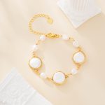 Baroque freshwater pearl wire-wrapped bracelet