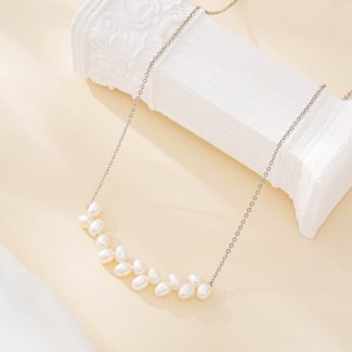 Wheat Ear Freshwater Pearl Pendant Necklace