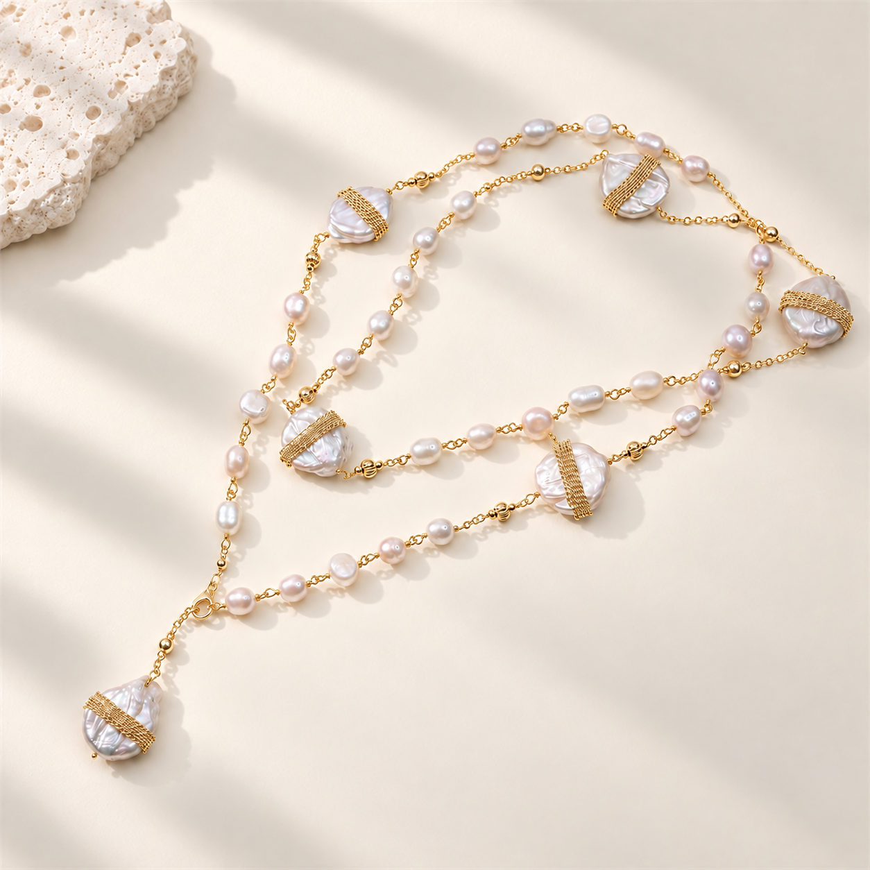 Freshwater Pearl Layered Wrap Necklace