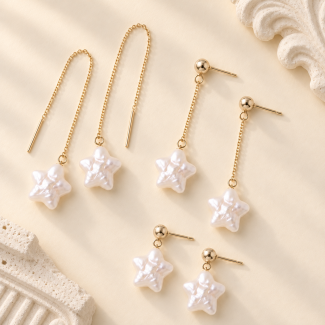 Freshwater Pearl Star Earrings in Three Styles