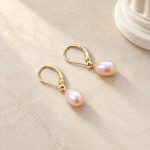 Pearl Leverback Drop Earrings in Four Colors