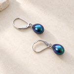Pearl Leverback Drop Earrings in Four Colors