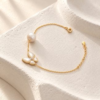 Mother-of-Pearl Butterfly Bracelet or Necklace