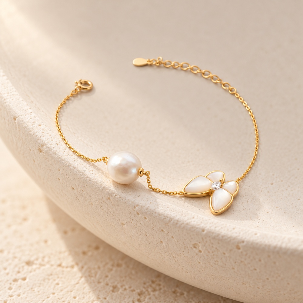 Mother-of-Pearl Butterfly Bracelet or Necklace