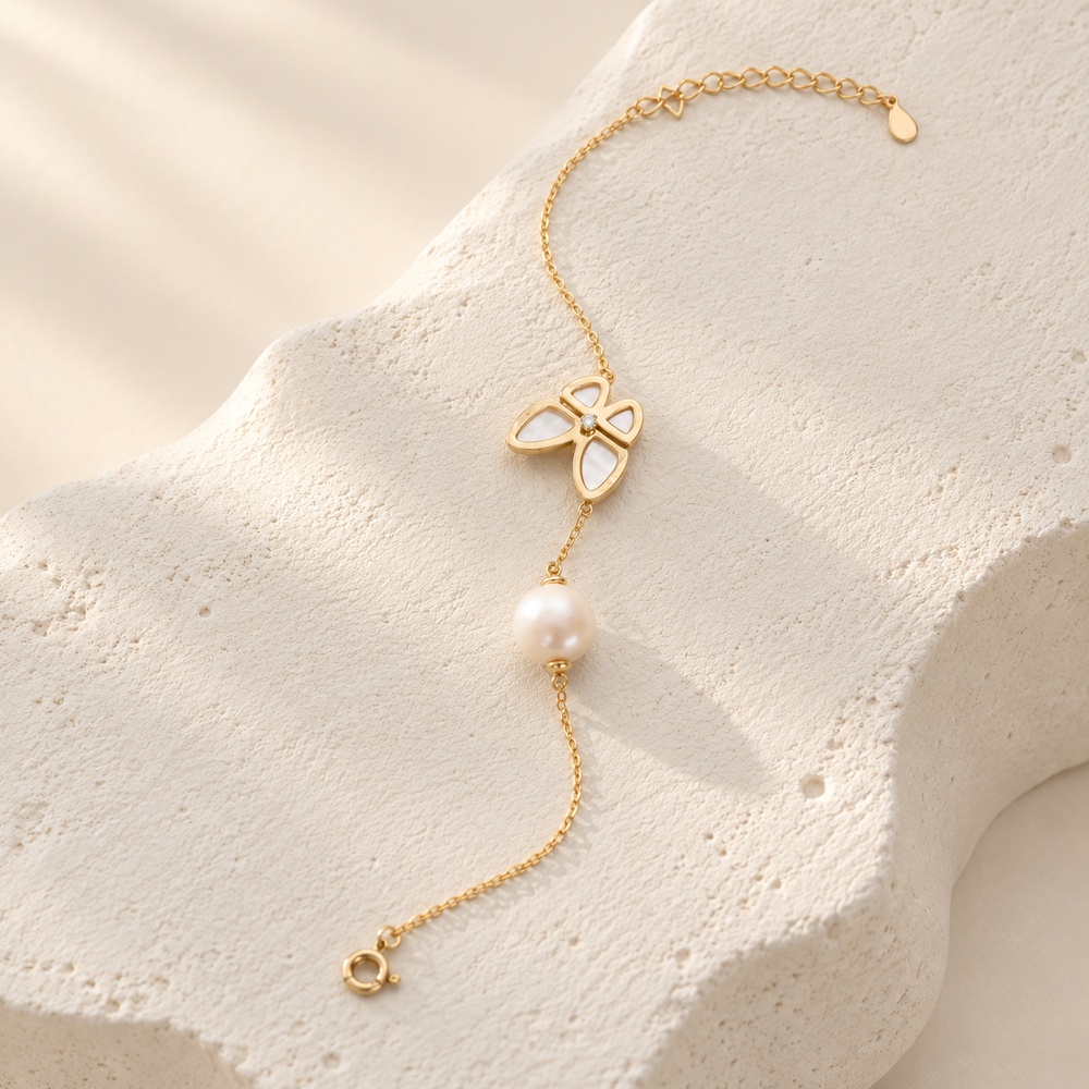 Mother-of-Pearl Butterfly Bracelet or Necklace