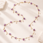 Amethyst or Turquoise Pearl Long Necklace