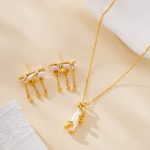 Baroque pearl earrings and spiral pendant necklace set