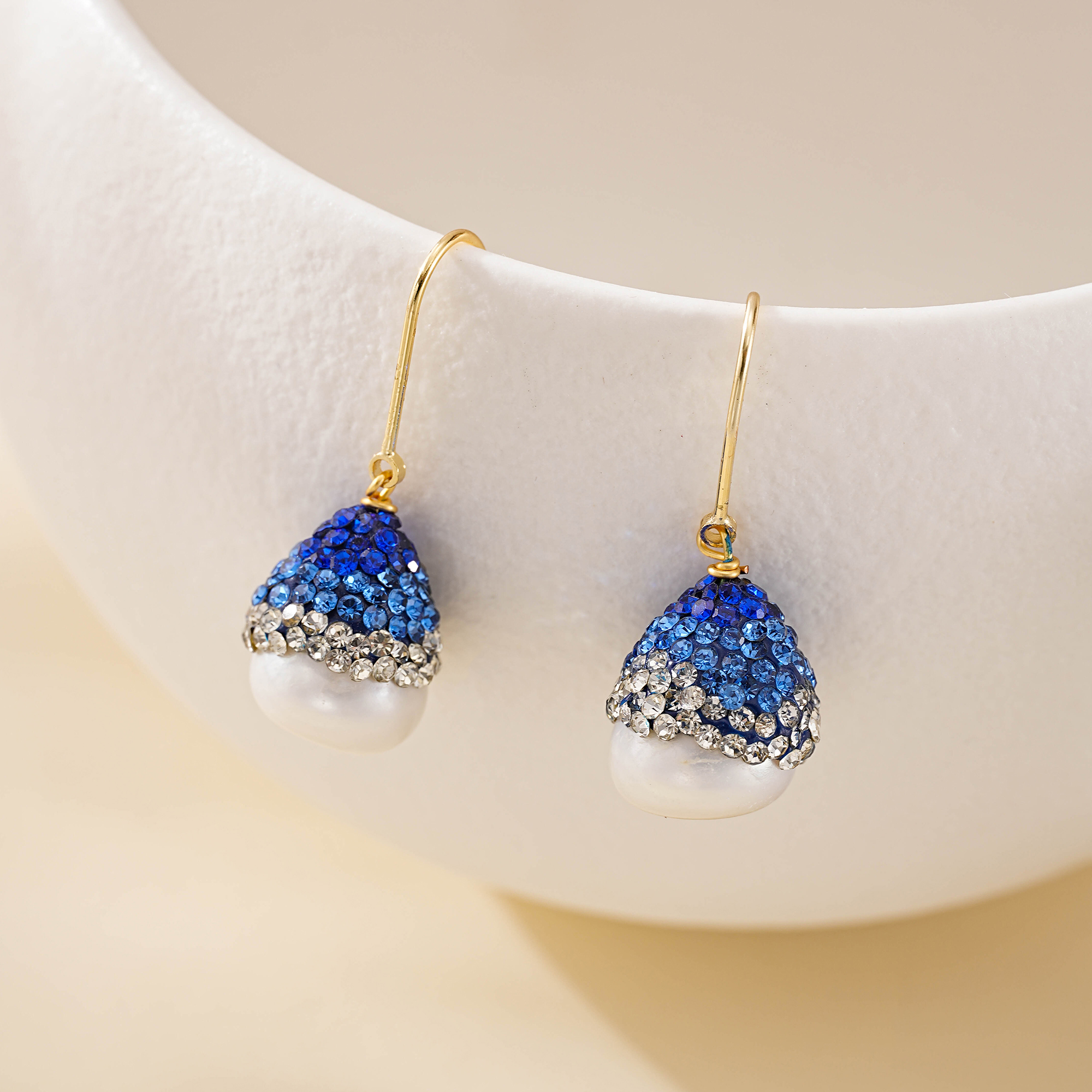 Pair of slender threader earrings with irregular baroque pearls