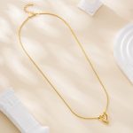 Close view of the open heart pendant necklace