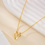 Heart pendant chain laid out to show its full length