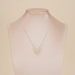 Nine-strand freshwater pearl necklace displayed on a neutral bust