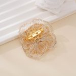 Wirework detail of Two-Tone Ripple Pearl Flower Brooch