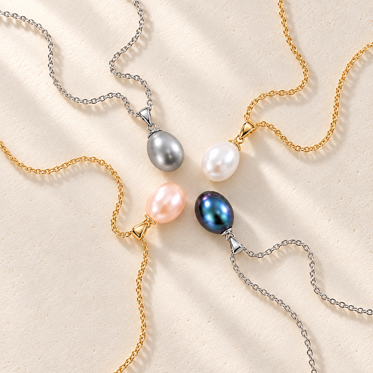 Pearl Pendant Necklace in Four Colors